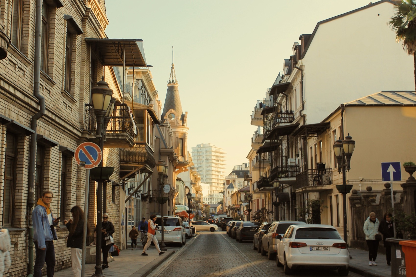 old town street, batumi, afternoon light